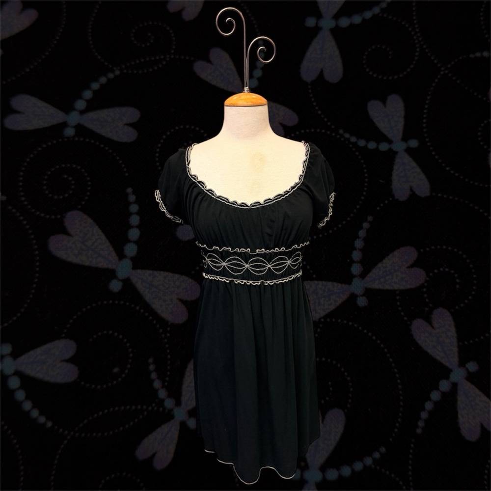 Max Studio Black Dress with White Trim